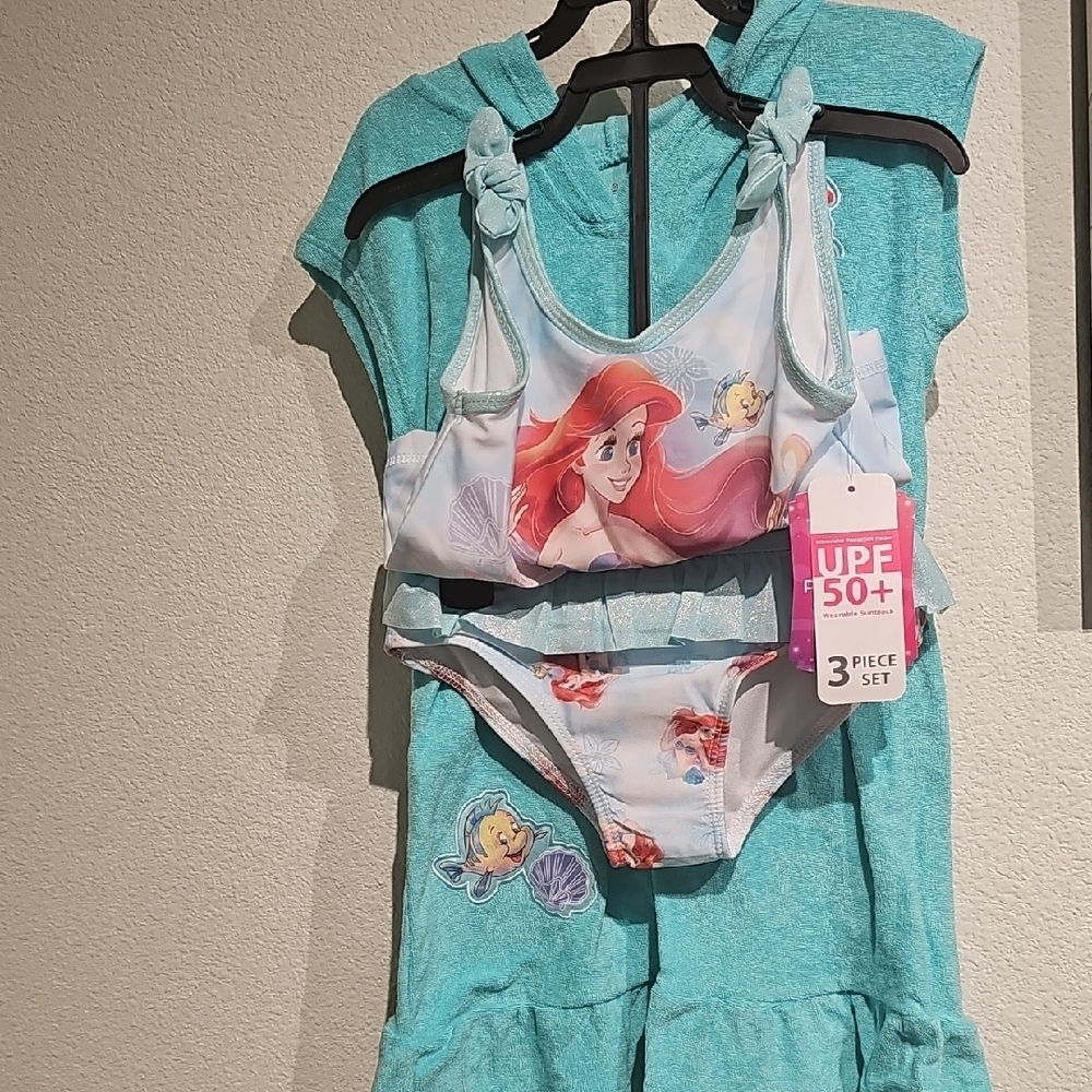 Disney Sparkling Blue and White Swimsuit Set